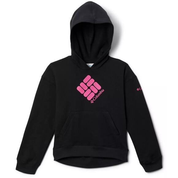 COLUMBIA Big Girls Trek Novelty Hoodie Sweatshirt Black Small - Picture 1 of 7